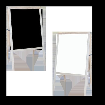 Flipside Marquee Easel Natural Hardwood White Dry Erase/Black Dry Erase 31700